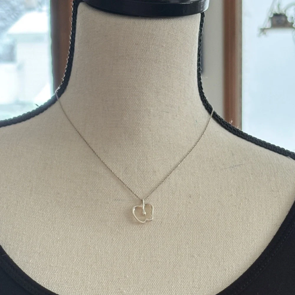 Tiffany & Co. Else Peretti Apple 15mm Necklace Pendant Sterling Silver 16" - Picture 12 of 14